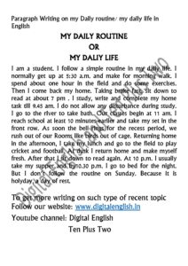 Write about your daily routine picture